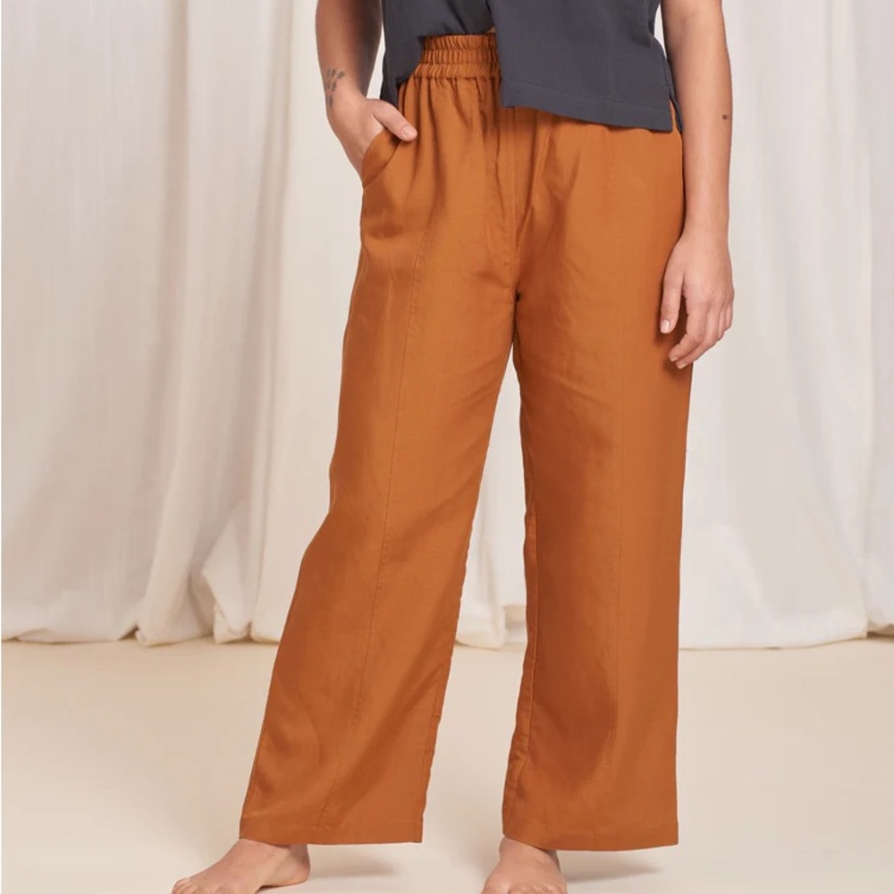 Tradlands Paloma linen pant; sienna